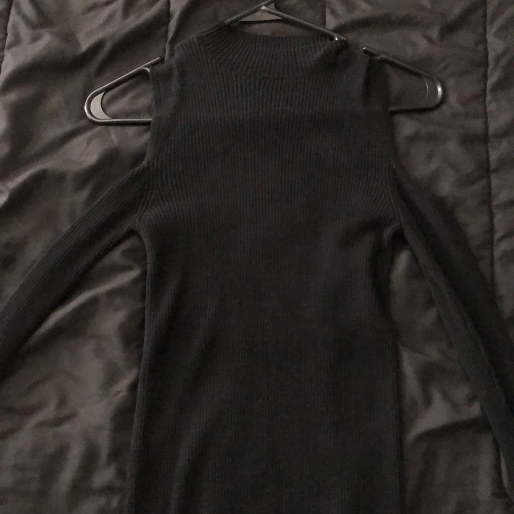 Black neck hugging shirt fashion nova